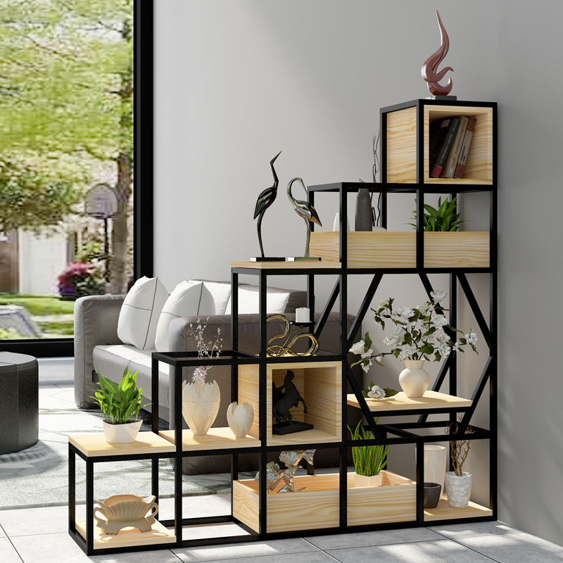 现代简约入户置物架 客厅储物架书房收纳架 网红店落地装饰置物架|ms