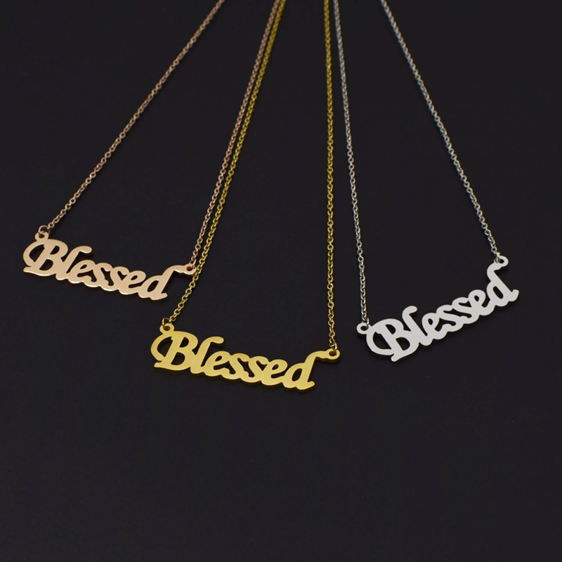 1 Piece Fashion Letter Stainless Steel Titanium Steel Plating Hollow Out Necklace display picture 4