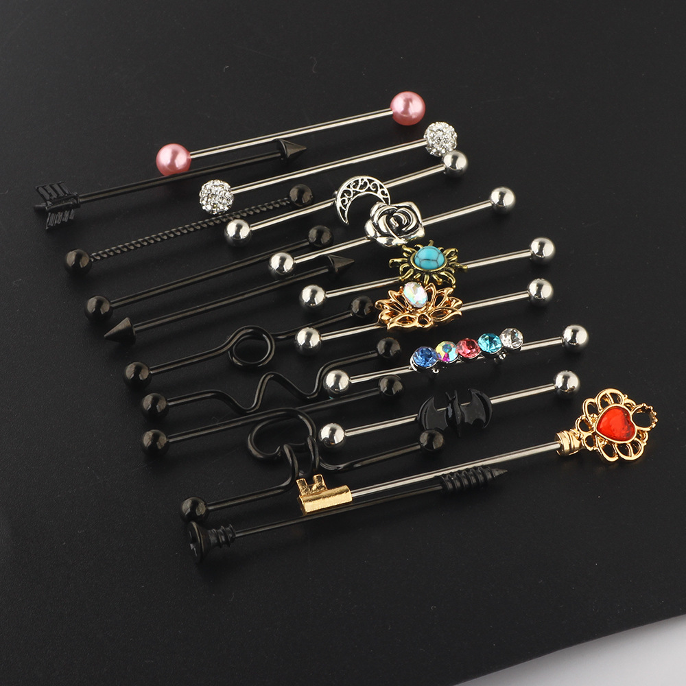 Labret piercing jewelry detail image