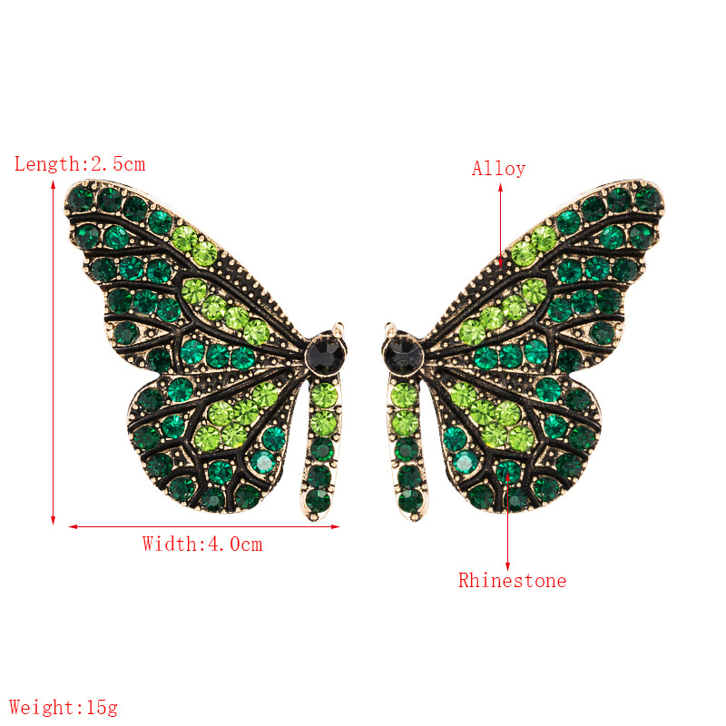 Butterfly Wings Color Diamond  Earrings display picture 1