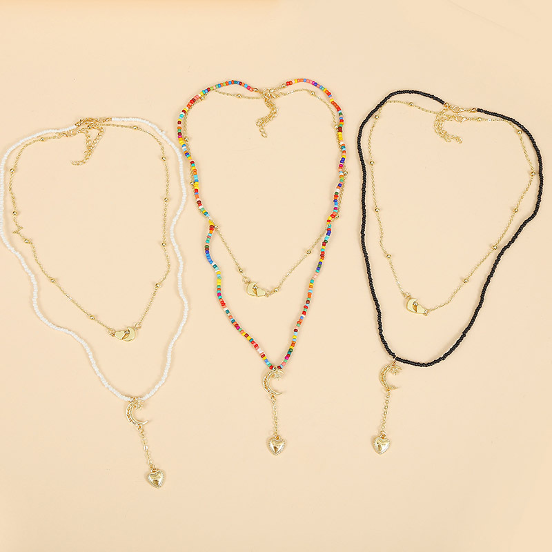 Long Bohemian Star Two Rice Bead Necklaces Trend Hand Woven Love Colgante Al Por Mayor Nihaojewelry display picture 2