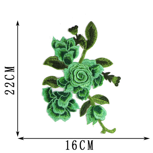 Water-soluble embroidery cloth applique corsage embroidery peony three-dimensional hollow hand applique computer embroidery hand-sewn lace