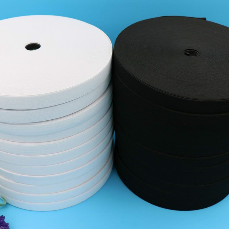 防护服面罩护目镜扁松紧带厂家批发0.6cm-20cm钩编松紧带弹力