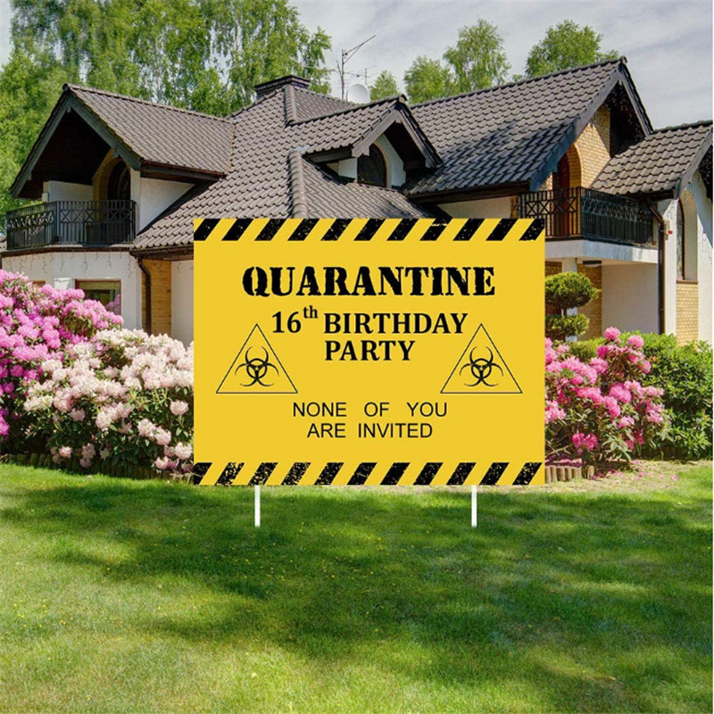 维权抗疫宣传牌定做 户外塑料草地插牌定做