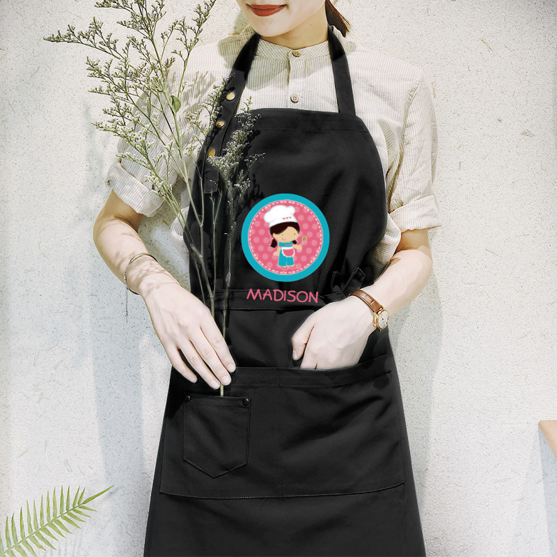 Delantal se puede imprimir logo impresión hogar cocina hombres y mujeres moda para hornear leche té trabajo cintura micro impermeable
