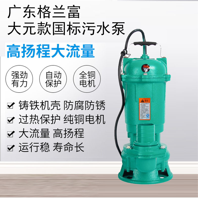 大元款国标污水泵 家用 220V单项小型抽水泵农田灌溉泵厂家直销