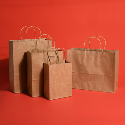 customized Kraft paper reticule Take-out food tea with milk doggy bag gift Women's wear clothing advertisement Tea reticule paper bag