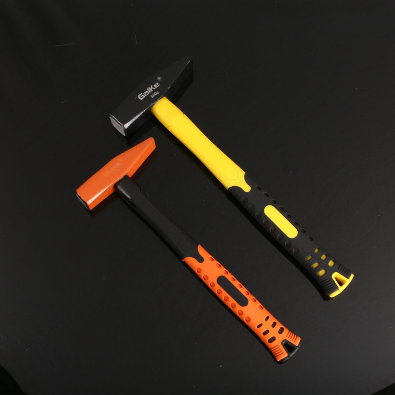 可定 制45#彩色喷塑包塑柄钳工锤 高碳钢尖头建筑工地钳工X20