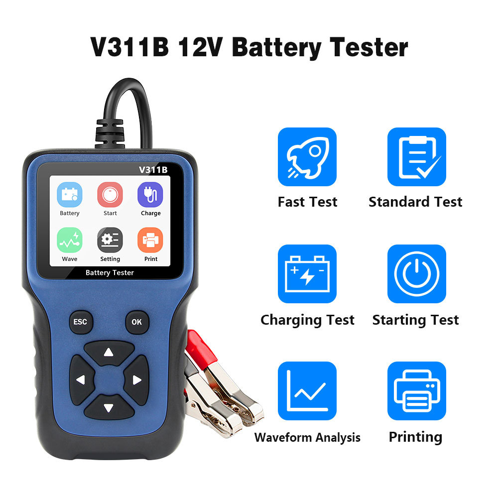 V311B car 12V battery tester 汽车12V电瓶测试仪 汽车电池检测阿里巴巴