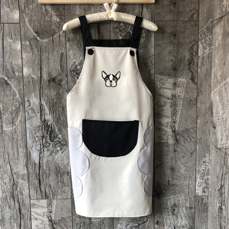 Bulldog + correa de mano borrable oso impermeable gris + impreso