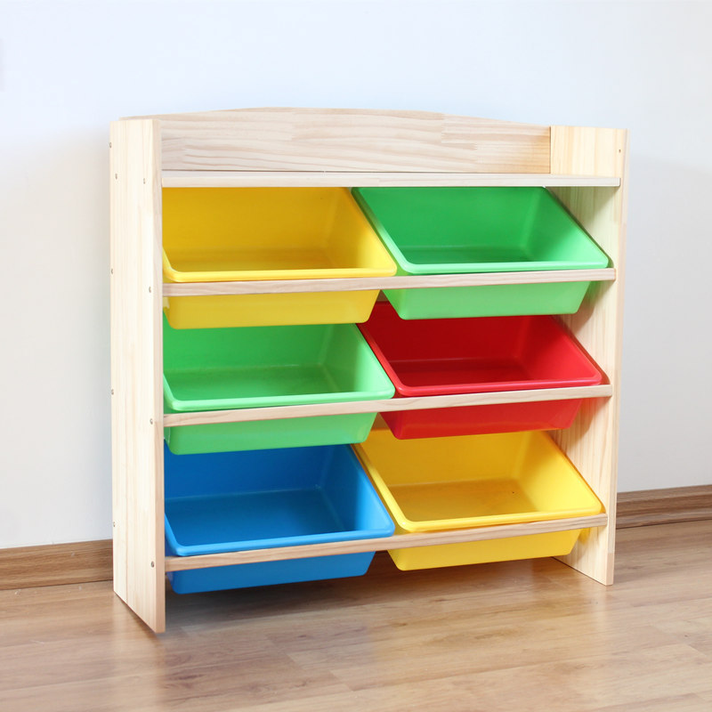 儿童实木玩具收纳架幼儿园宝宝多层分类架子置物整理柜收纳箱储物