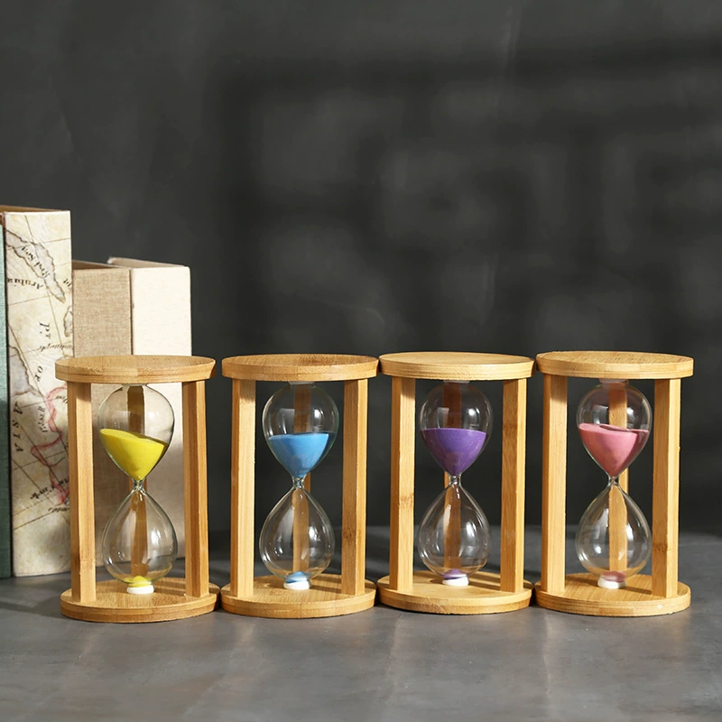 Bamboo round lettering 3/5/10/15/20 minutes Hourglass chronograph home decoration ornament manufacturer direct supply