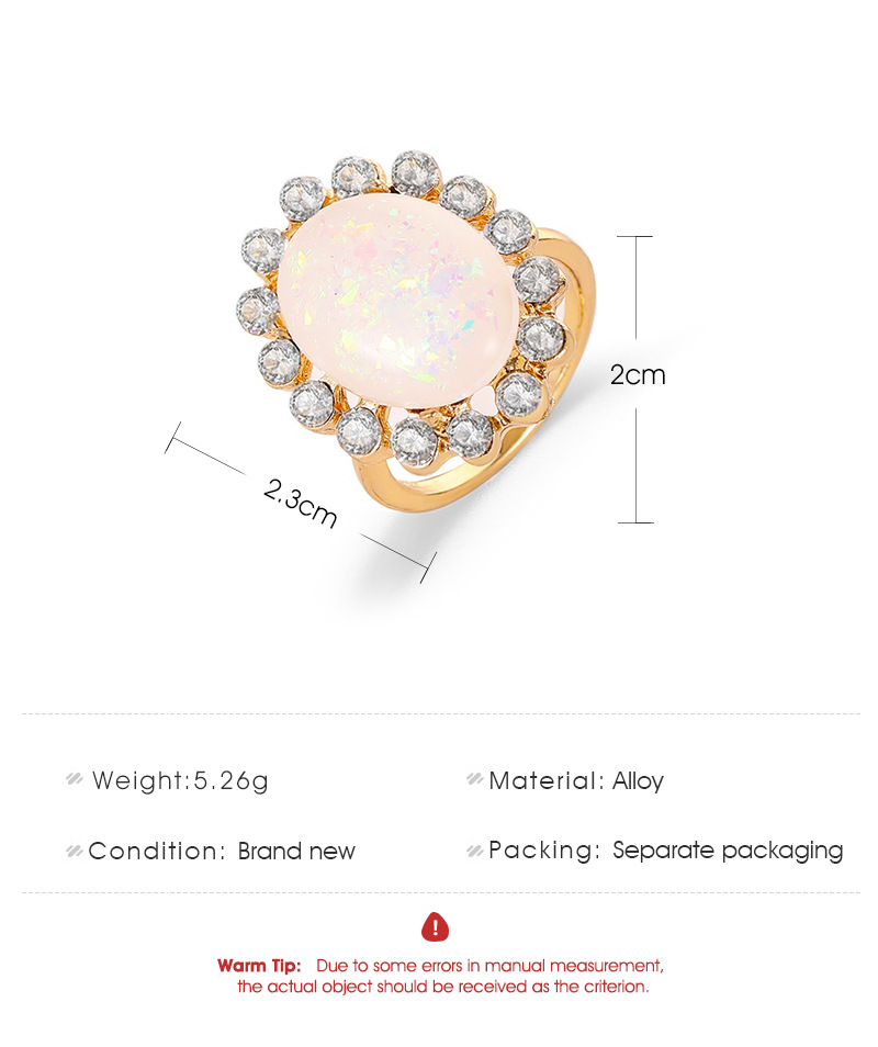 New Exaggerated Sunflower Ring Baroque Opal Stone Index Finger Ring Wholesale display picture 1