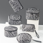 Модная полиуретановая косметичка, зебра, вместительная и большая портативная сумка-органайзер для путешествий