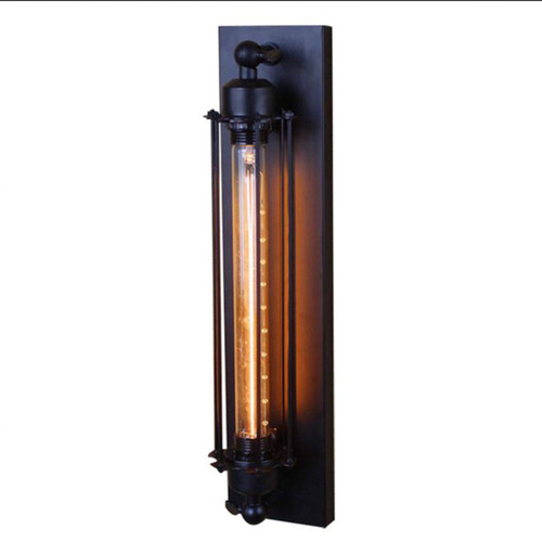 Retro industrial style wall lamp, American ironwork loft hallway restaurant bar Edison flute wall lamp, creative hair salon