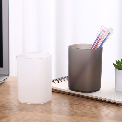 Desktop Transparent Pen Holder Frosted Simple Storage Box Multifunctional Office Storage Tube Student Stationery Supplies Pen Holder Self