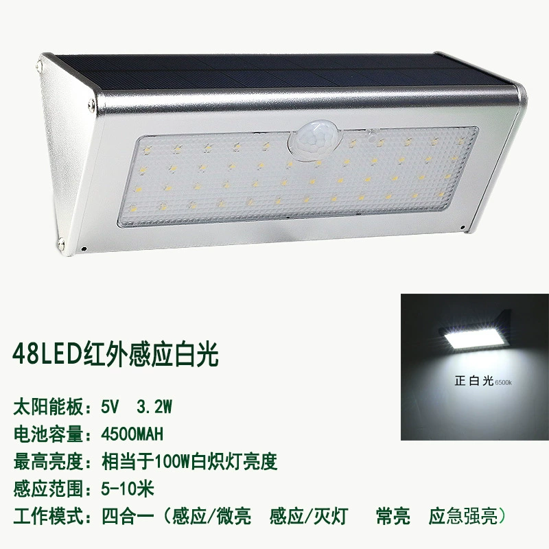 Уличная электрическая LED-лампа на солнечной батарее, физиологическая индукция светильник для путешествий, бра для беседки, светочувствительный датчик человека