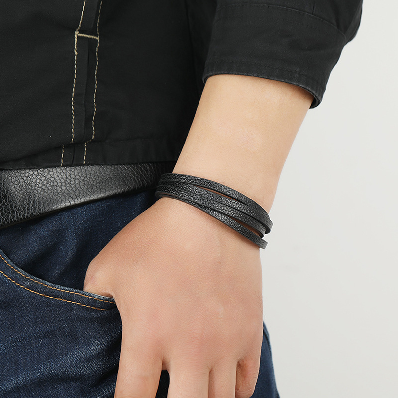 simple multi-layer leather bracelet