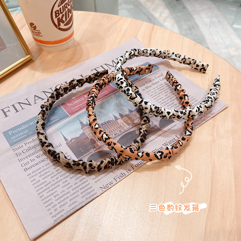 春季复古豹纹简约发箍 加厚压发发卡韩版ins网红百搭外出头箍头饰|ru