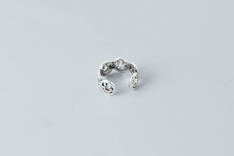 Anillo De Cara Sonriente Hueca De Plata Esterlina S925 De Moda display picture 4