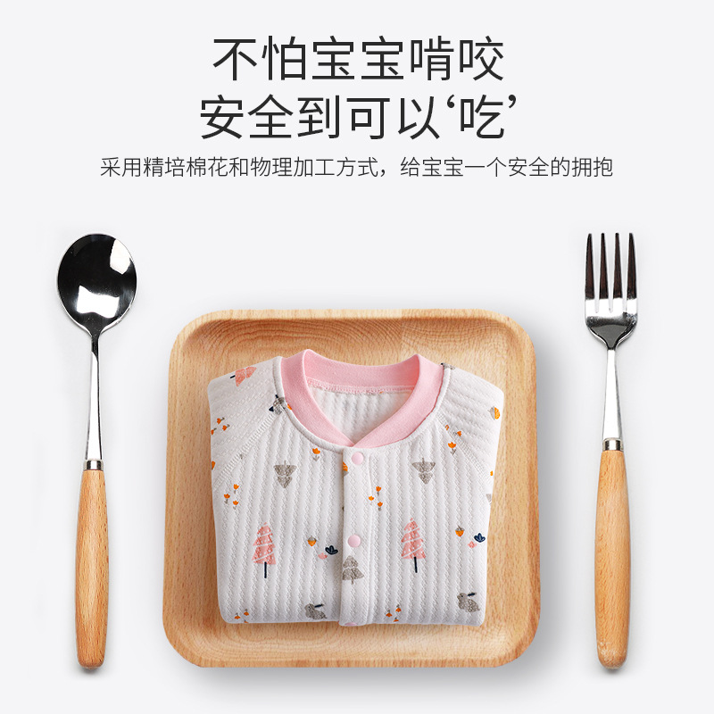 婴儿连体衣纯棉保暖哈衣新生儿无骨内衣厂家直供一件代发ins爆款