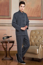 中国风 中式棉麻2505-3唐装男士短袖上衣 中老年长袖衬衫/有套装