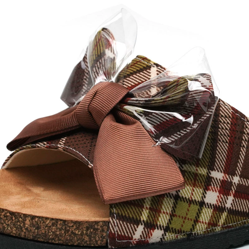 Summer slippers, non-slip beach footwear, slide with bow, custom-made
