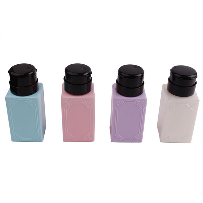 Botella de presión de herramientas de manicura, botella de lavado de uñas, botella de lavado de uñas, botella de presión de alcohol, botella de aspiración de uñas con bloqueo, botella vacía a prueba de fugas