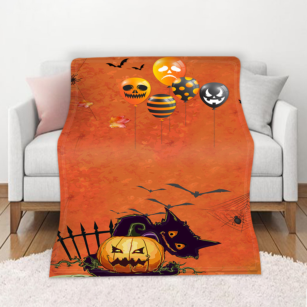 DIY定制毛毯万圣秋冬保暖沙发盖毯 高清印花双面法兰绒空调毯