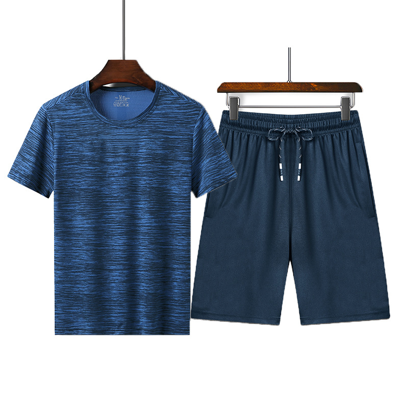 2019 hombre traje casual de verano gran camiseta de mangas cortas coreana delgada pantalones cortos de entrenamiento de secado rápido moda