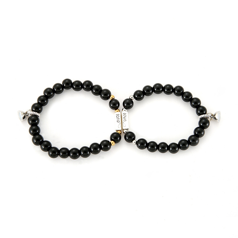 Vente En Gros Bijoux Imitation Perles D&#39;obsidienne Bracelet Une Paire D&#39;ensemble Nihaojewelry display picture 7