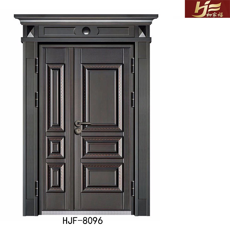仿鑄鋁門進戶入戶雙開對開子母門別墅四開防盜工程門仿銅非標大門