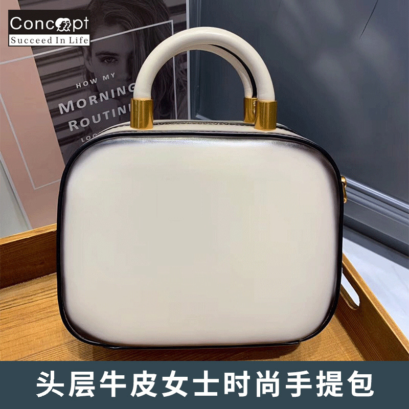 头层牛皮时尚女包 多色可选手提包 小清新女士单肩斜跨包小方包