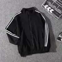 Бейсбольная куртка унисекс, корейский стиль, oversize на осень, чёрная/белая, S–XXXL