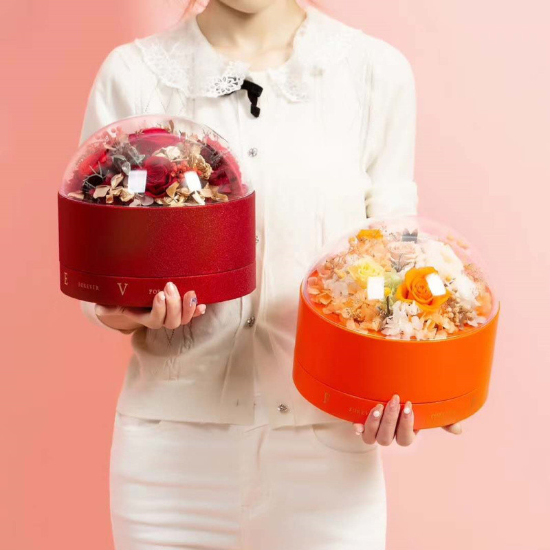 新款多肉時光球包裝盒 永生花盒 透明巧克力永生花時光球禮盒批發