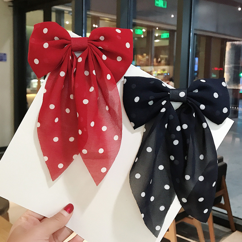 Korean Sweet Bow  Wild Chiffon Hair Clip display picture 3