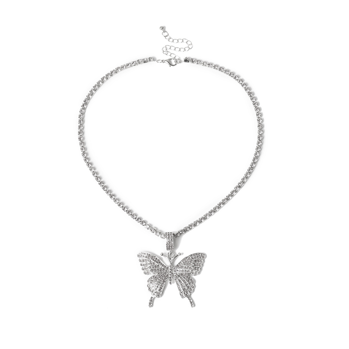 Casual Butterfly Alloy Plating Inlay Artificial Gemstones Women's Necklace display picture 5
