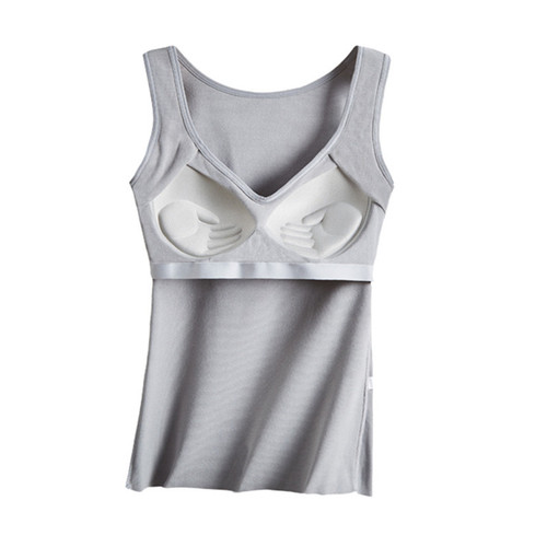 Thickened bottoming shirt, close-fitting autumn clothing with chest pads, gathered and velvet warm bottoming top, tight-fitting cold-proof vest for women in winter