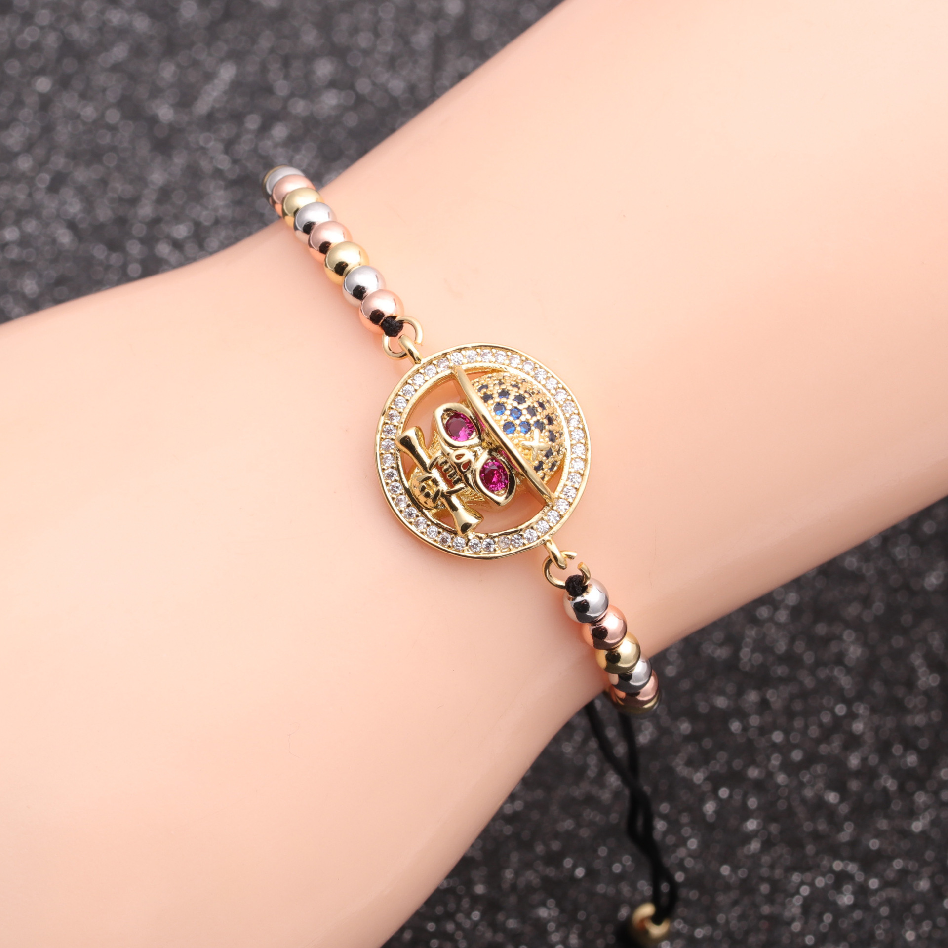 Pulsera De Calavera Con Micro Incrustaciones De Circonitas display picture 1