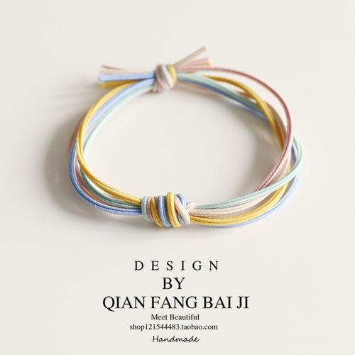 Korean forest style basic hand-knotted hair tie hair rope fairy durable headband hair ins style simple rubber band
