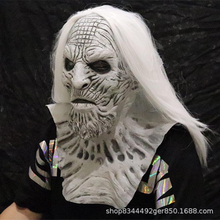 Noche rey máscara de pelo largo noche rey máscara Halloween horror máscara fantasma cara derecho juego fantasma peluca