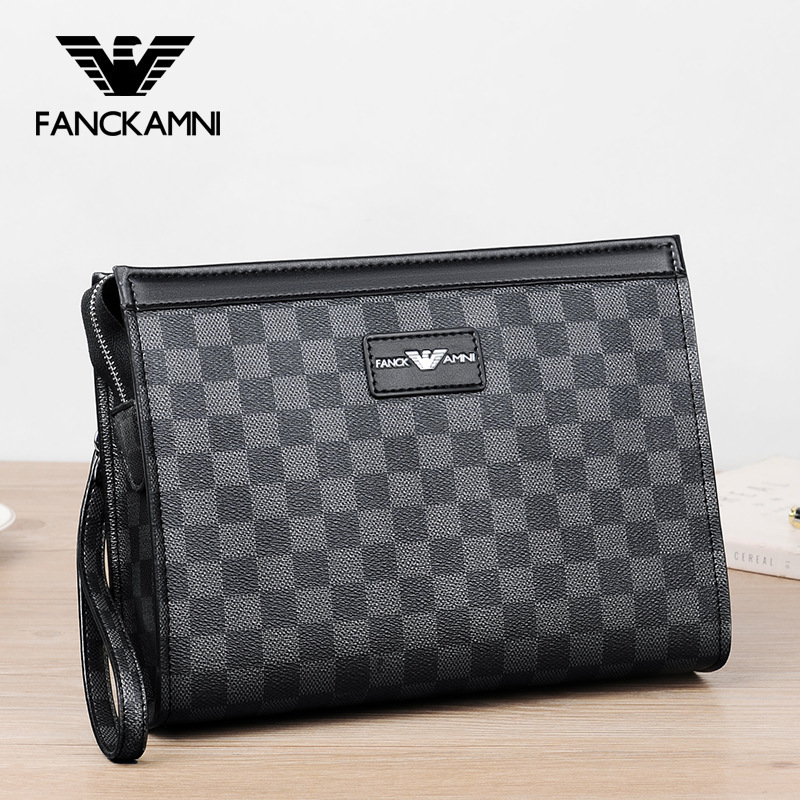 Kerry Men's Clutch Bag, Fashionable Checkerboard Clutch, Casual Envelope Bag 6007 Zipper Style Kerry Men's Clutch Bag, Fashionable Checkerboard Clutch, Casual Envelope Bag 6007 Zipper Style