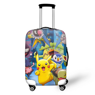 Luggage protective cover cartoon leather sea skateboard Kachu Xiaozhi trolley bag luggage case Tag bag customization