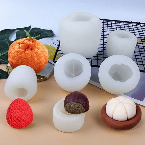 Sanxin Ugly Orange Strawberry Mangosteen Aromatherapy Candle Silicone Mold Fruit DIY Luchu Mold