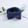 Headband with letters with bow for face washing, with embroidery, Korean style