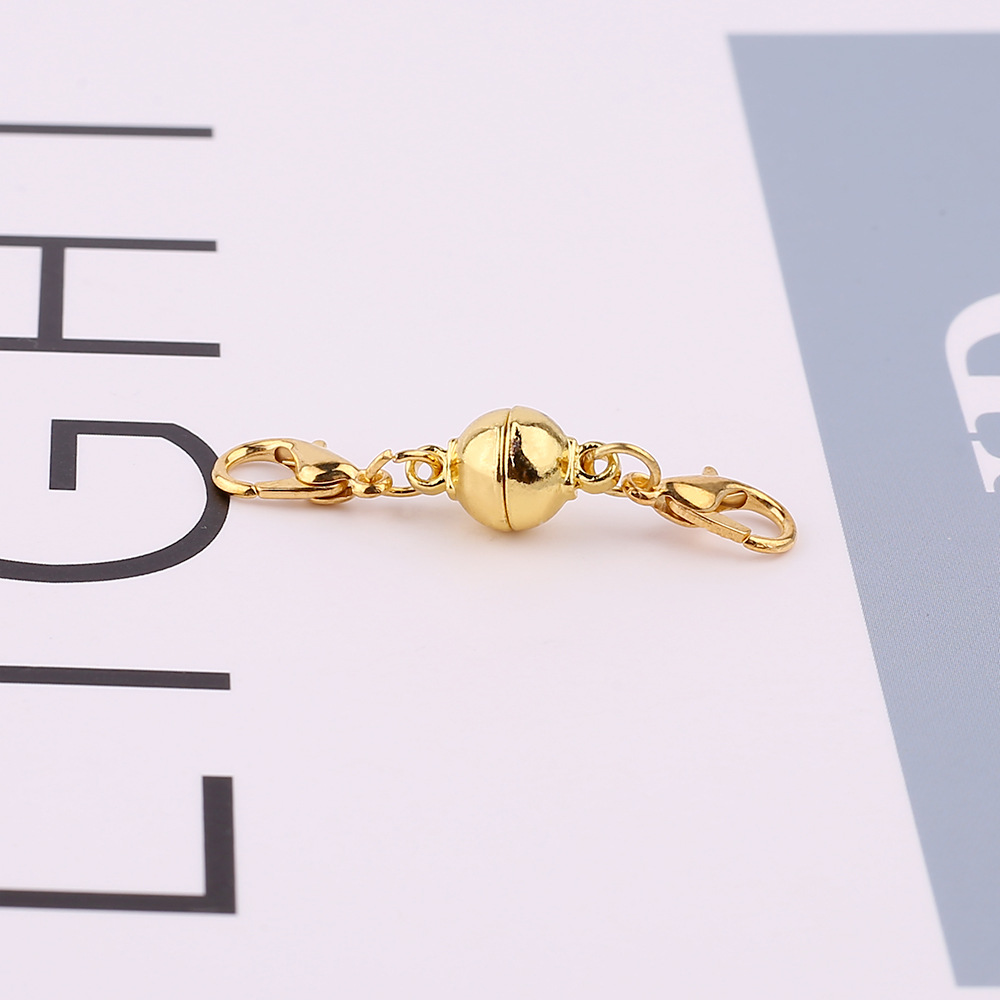 Oro imán cilíndrico hebilla redonda esférica magnética hebilla pulsera cabeza langosta hebilla DIY joyería hebilla magnética joyería del oído image 12