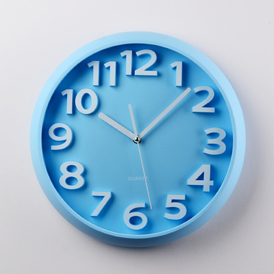 玻璃靜音挂鍾 創意時尚客廳立體數字挂鍾 現代簡約圓形鍾表批發