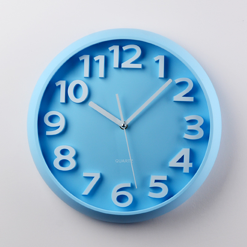 玻璃靜音挂鍾 創意時尚客廳立體數字挂鍾 現代簡約圓形鍾表批發