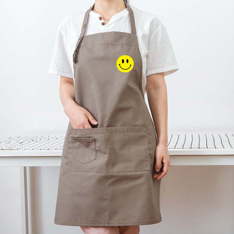 Delantal de trabajo de estilo coreano imprimible LOGO impresión servicio de cocina publicidad fruta café supermercado a prueba de aceite anti-fouling hombres y mujeres