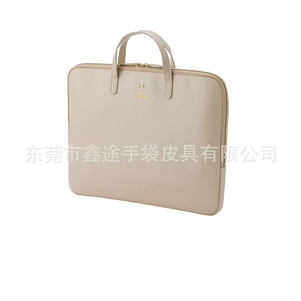 Dongguan Manufacturers Custom 14inch Business Computer Bag Cross Grain Pu Ultra-Thin Computer Handbag File Package